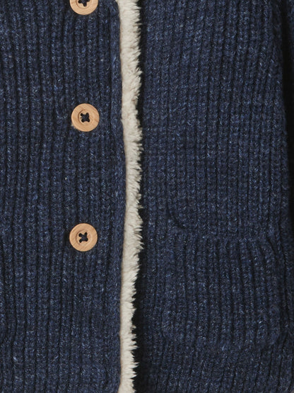Mavi Cozy Ayıcık Detaylı Hırka