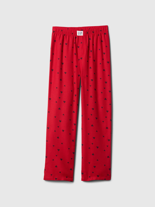 Kırmızı %100 Geri Dönüştürülmüş Flannel Pijama Altı