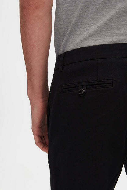 Damat Slim Fit Siyah Bi Strech Pamuklu Beli Içten Lastikli Chino Pantolon