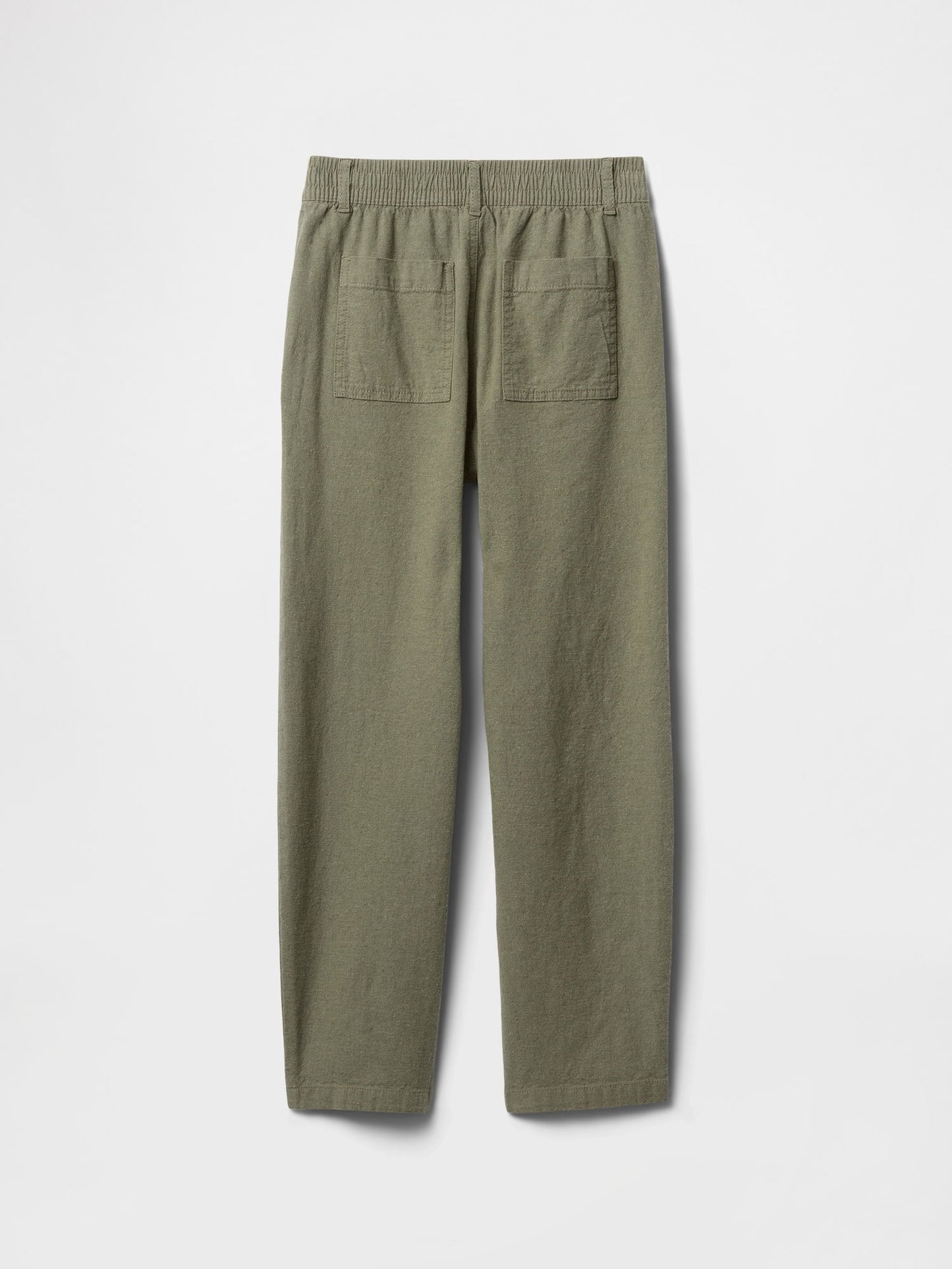 Haki Keten Karışımlı Pantolon