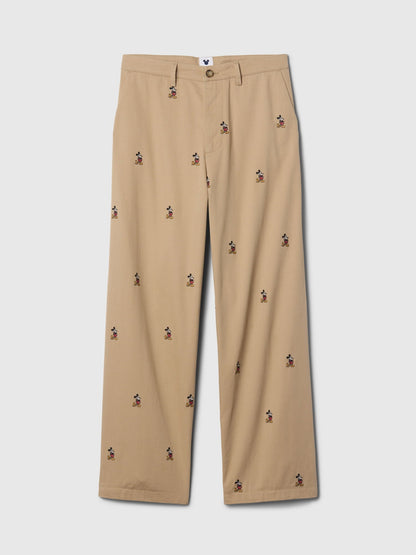 Bej Gap × Disney Işlemeli Baggy Khaki Pantolon
