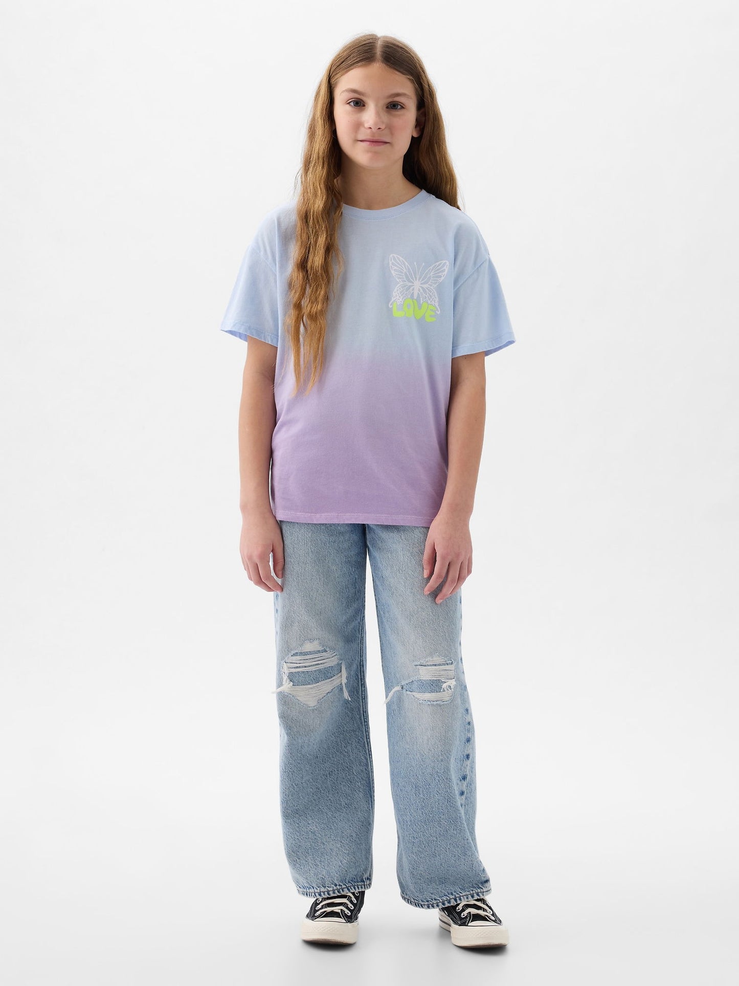 Mavi Batik Desenli T-shirt