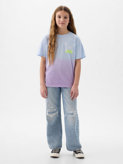 Mavi Batik Desenli T-shirt