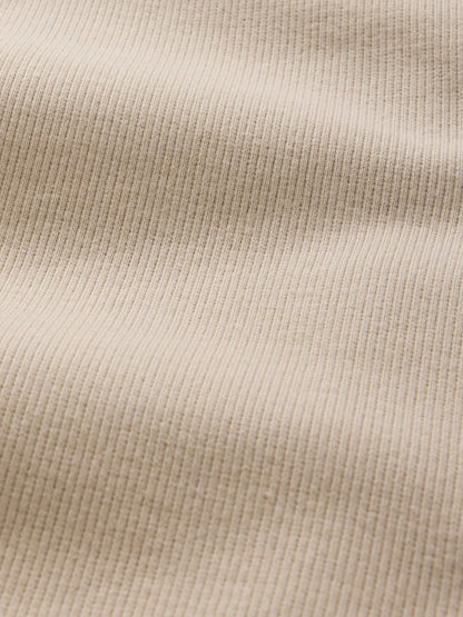Bej Fitilli Mini T-shirt Elbise