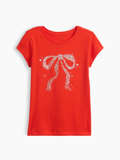 Kırmızı Grafik Baskılı T-shirt