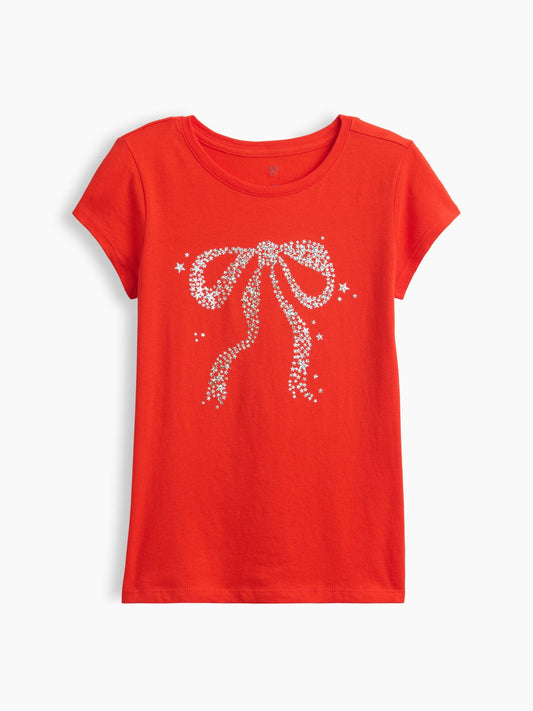 Kırmızı Grafik Baskılı T-shirt