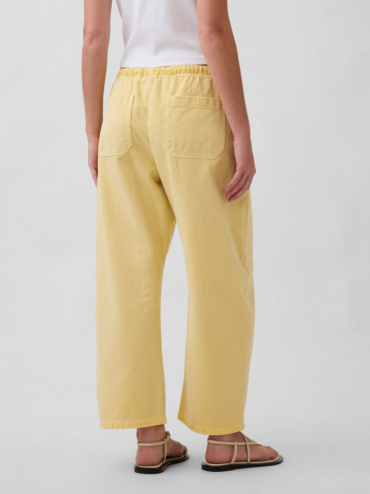 Sarı Easy Double-knee Barrel Pantolon