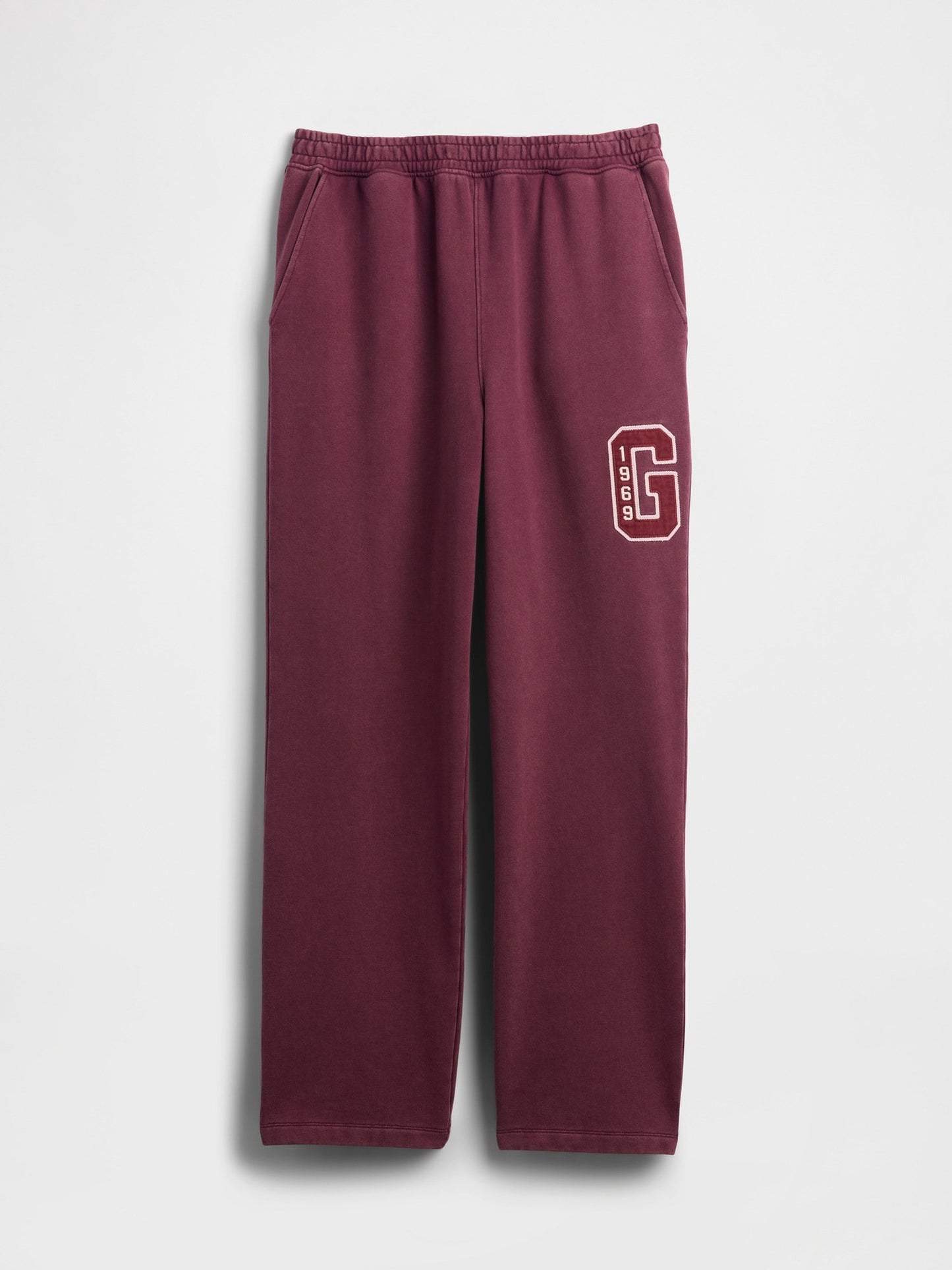 Bordo Heavyweight Relaxed Logo Pantolon