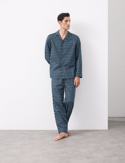 Pamuk Karışımlı Geometrik Baskılı Pijama Altı