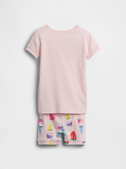 Açık Pembe Logo Baskılı Pijama Takımı