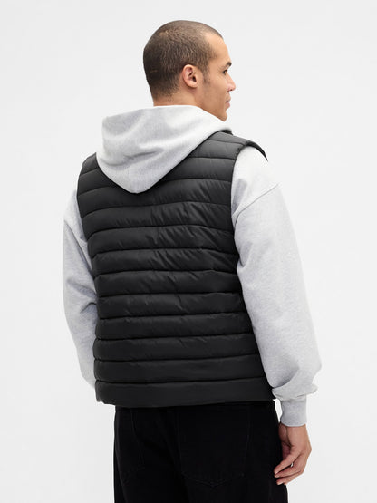 Siyah Recycled Puffer Şişme Yelek