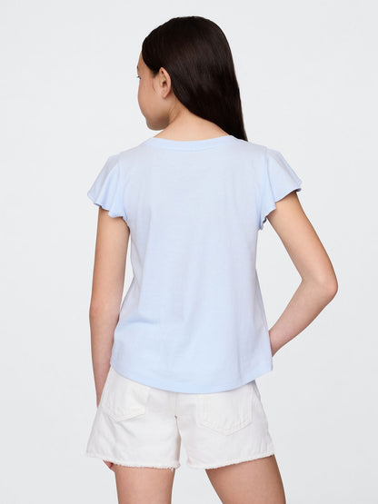 Açık Mavi Kids Flippy-sequin Grafik T-shirt