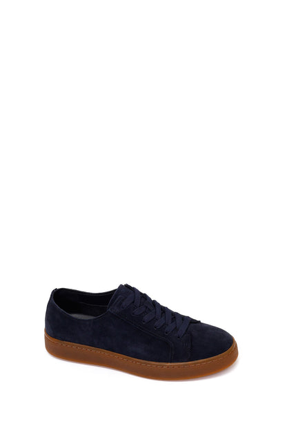 Erkek Lacivert Bağcıklı Süet Deri Sneaker