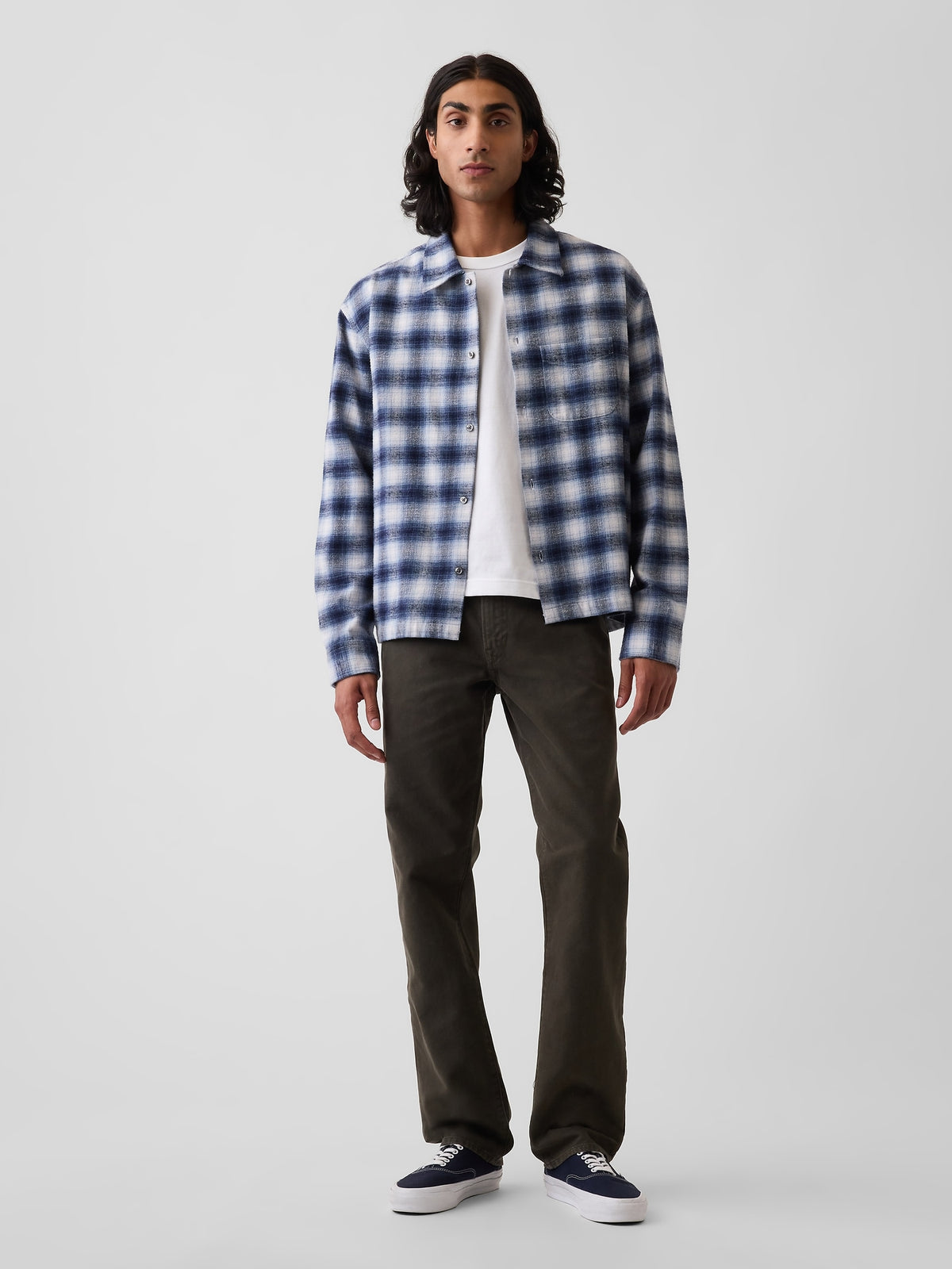 Koyu Yeşil Kanvas Relaxed Straight Jean Pantolon