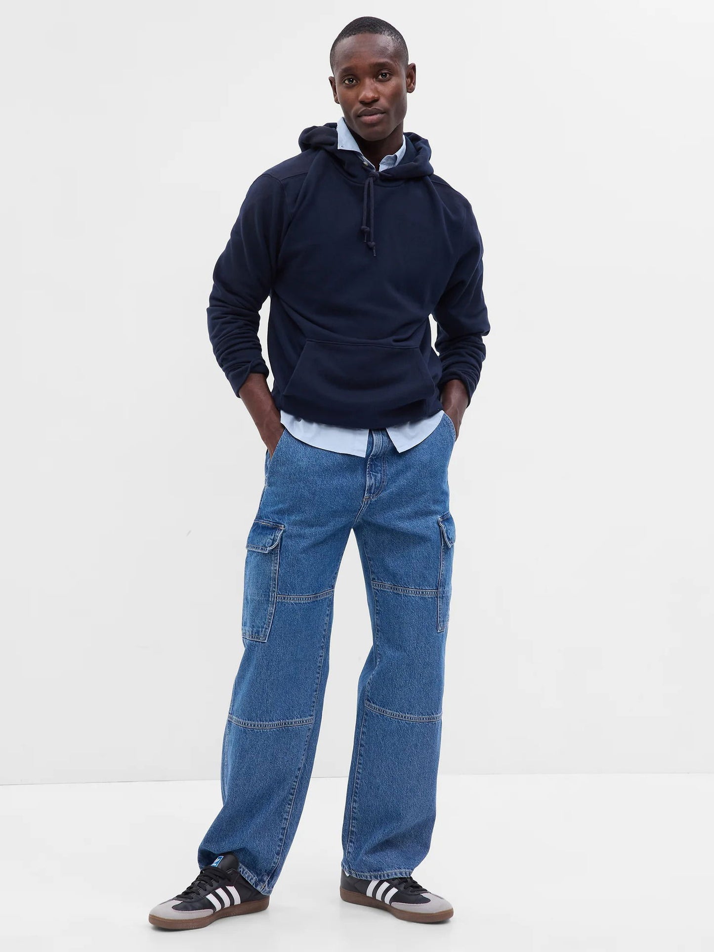 Koyu Mavi 90s Original Straight Fit Kargo Washwell™ Jean Pantolon