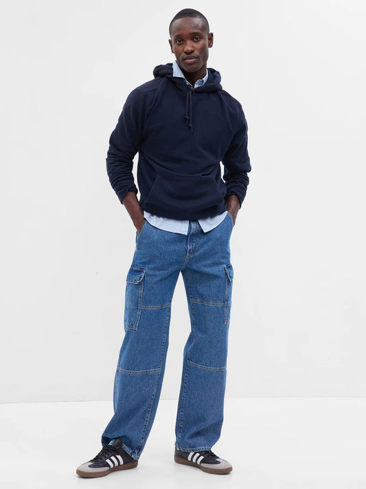 Koyu Mavi 90s Original Straight Fit Kargo Washwell™ Jean Pantolon