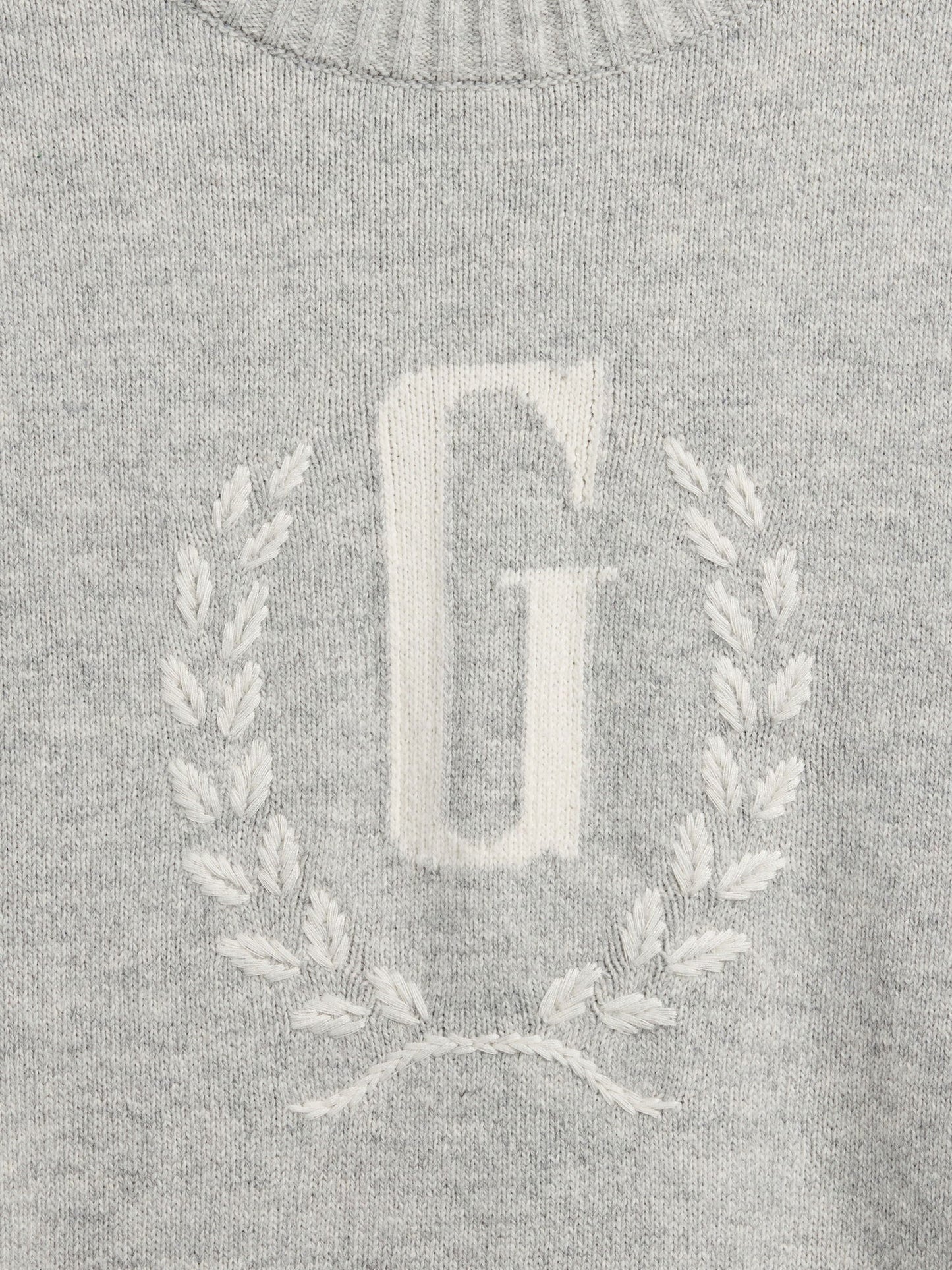 Gri Gap Logo Intarsia Kazak