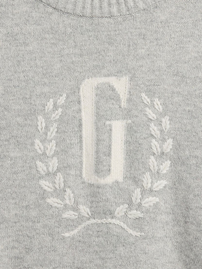 Gri Gap Logo Intarsia Kazak