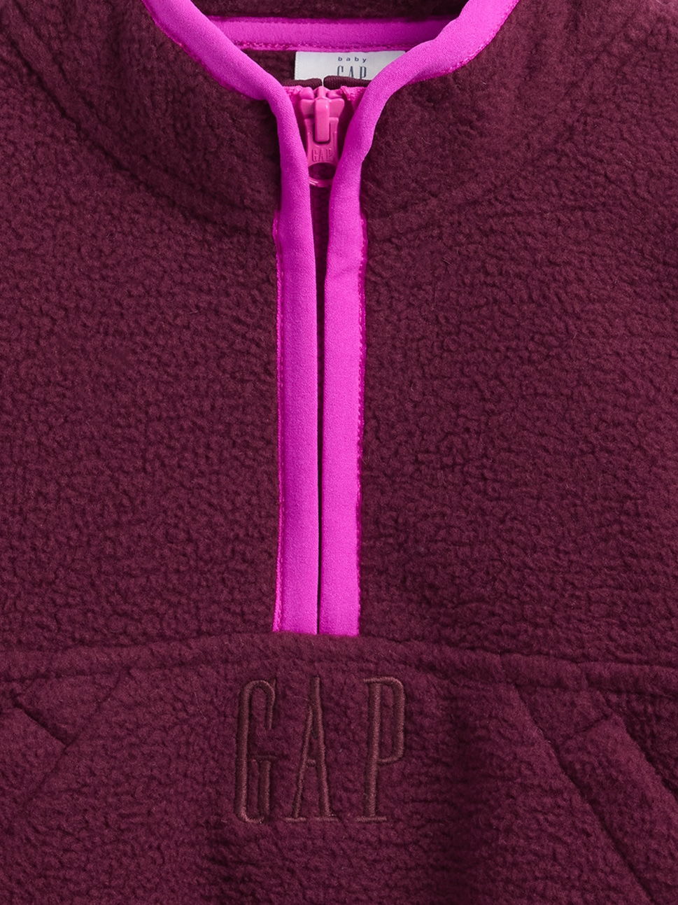 Bordo Sherpa Yarım Fermuarlı Pullover Sweatshirt