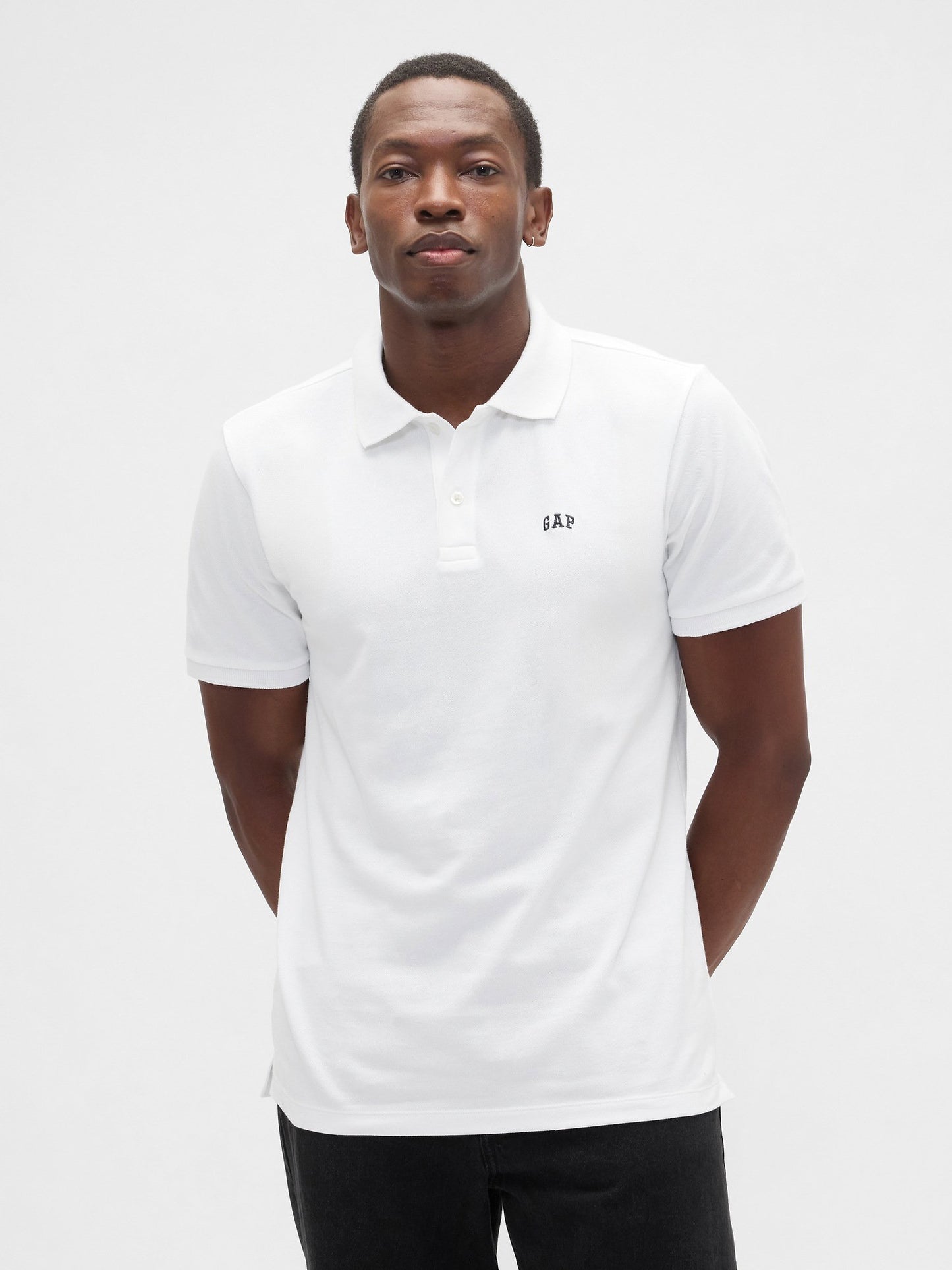 Siyah Stretch Pique Polo T-shirt (3’lü)