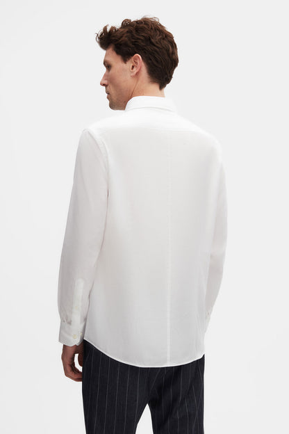 Damat Comfort Beyaz Armürlü %100 Pamuklu Gömlek