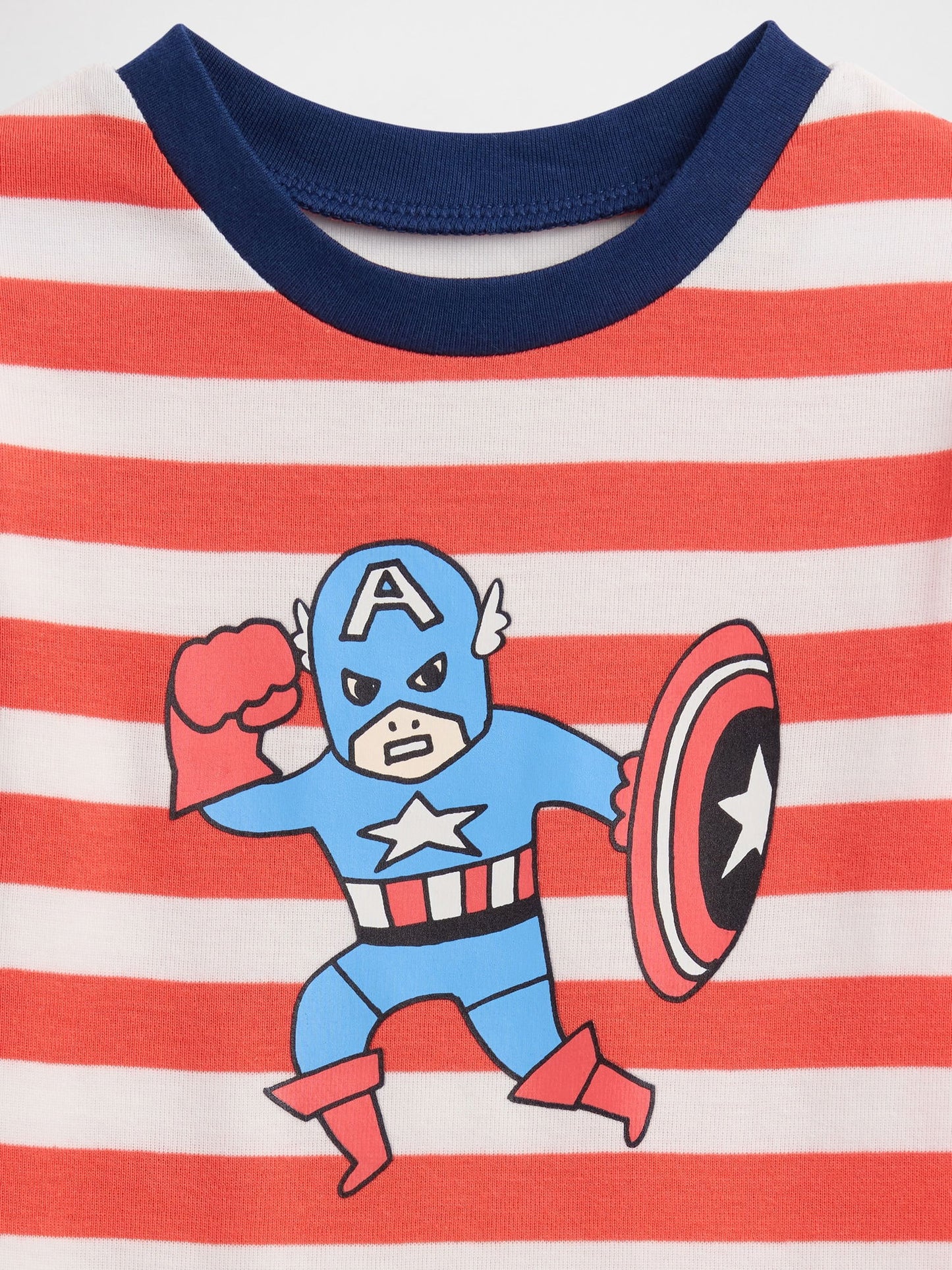 Kırmızı Baby & Toddler Marvel Kaptan Amerika %100 Organik Pamuk Pijama Takımı