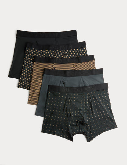 5’li Geometrik Desenli Boxer Seti