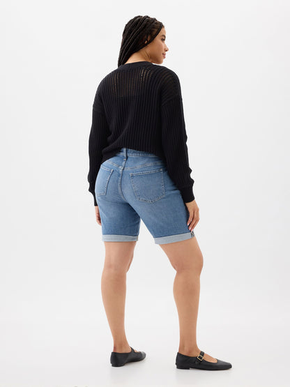 Mavi 9 Mid Rise Denim Bermuda Şort