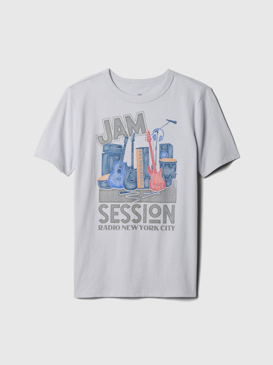 Gri Grafikli T-shirt