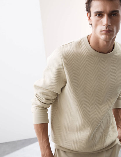 Saf Pamuklu Regular Fit Sweatshirt