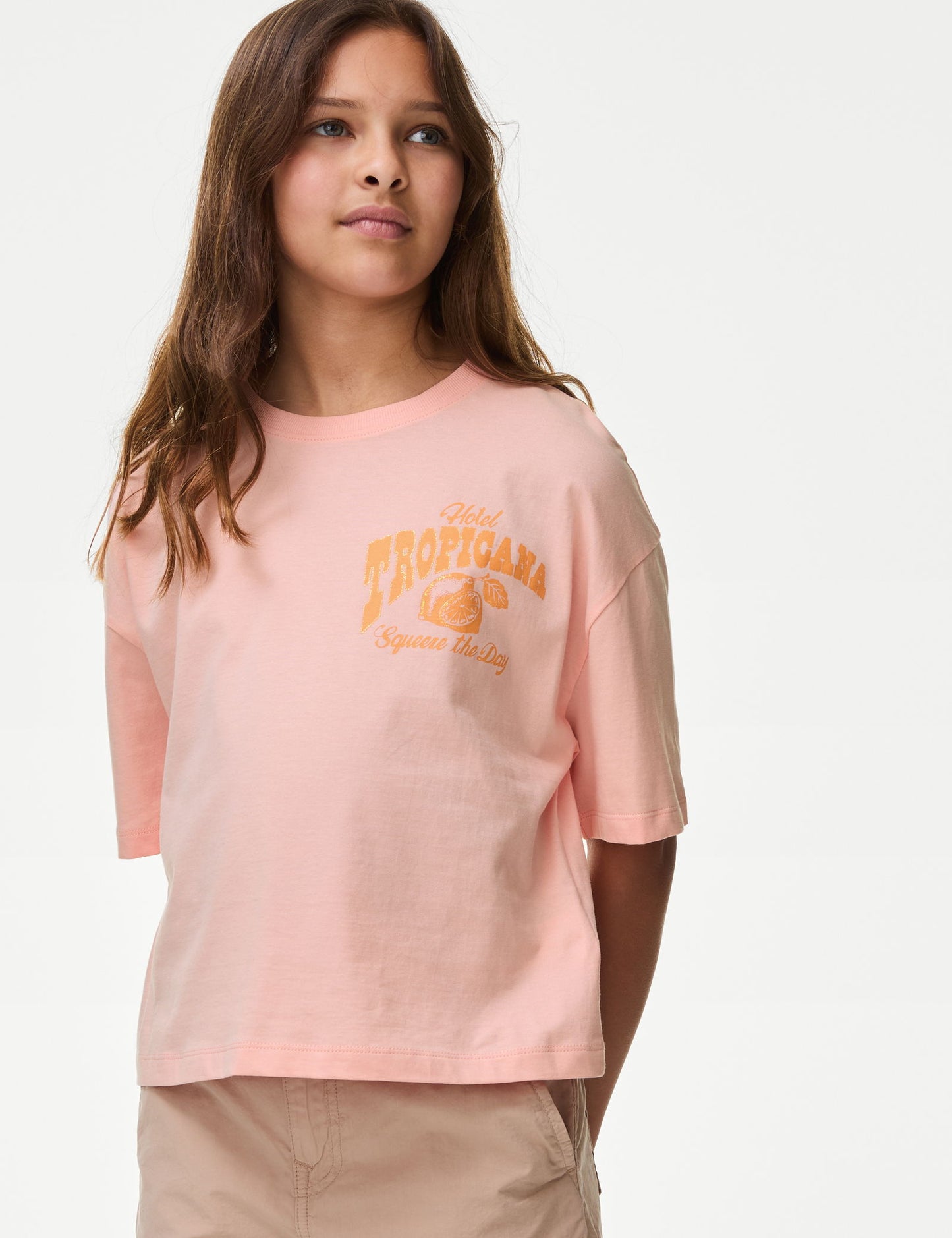 Saf Pamuklu Kısa Kollu T-shirt (6-16 Yaş)