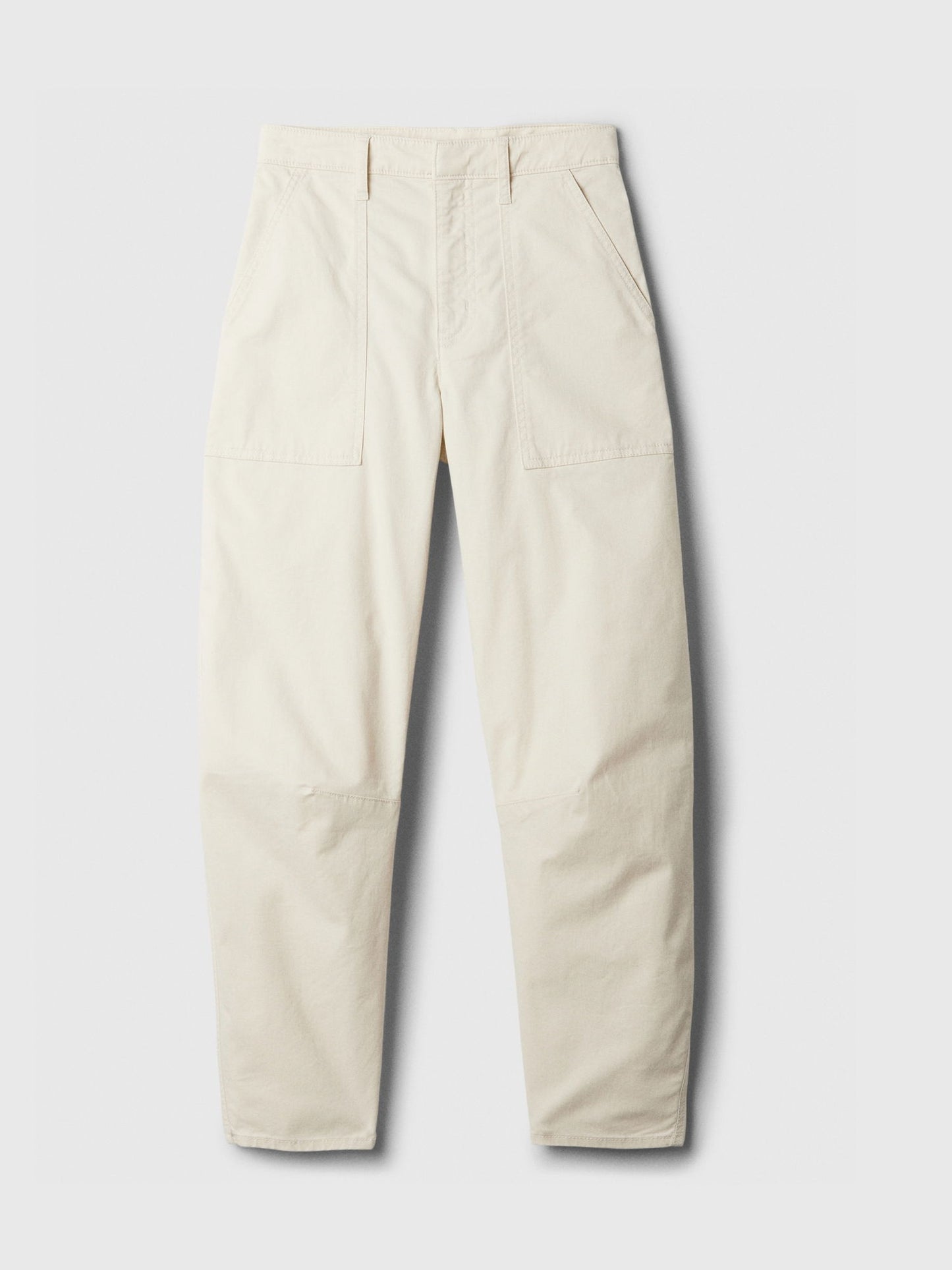Kırık Beyaz High Rise Barrel Khaki Pantolon