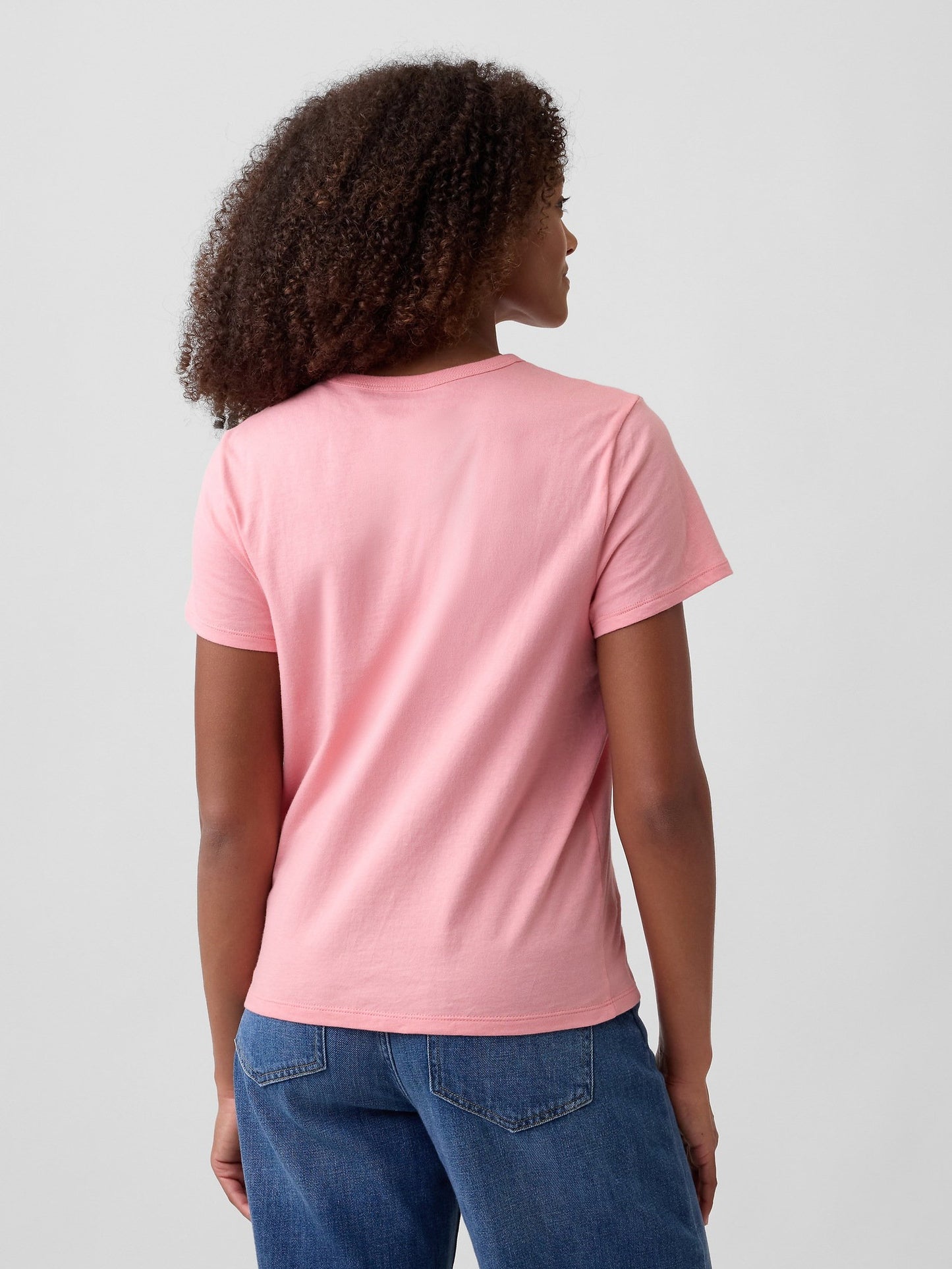 Açık Pembe Favorite Bisiklet Yaka T-shirt