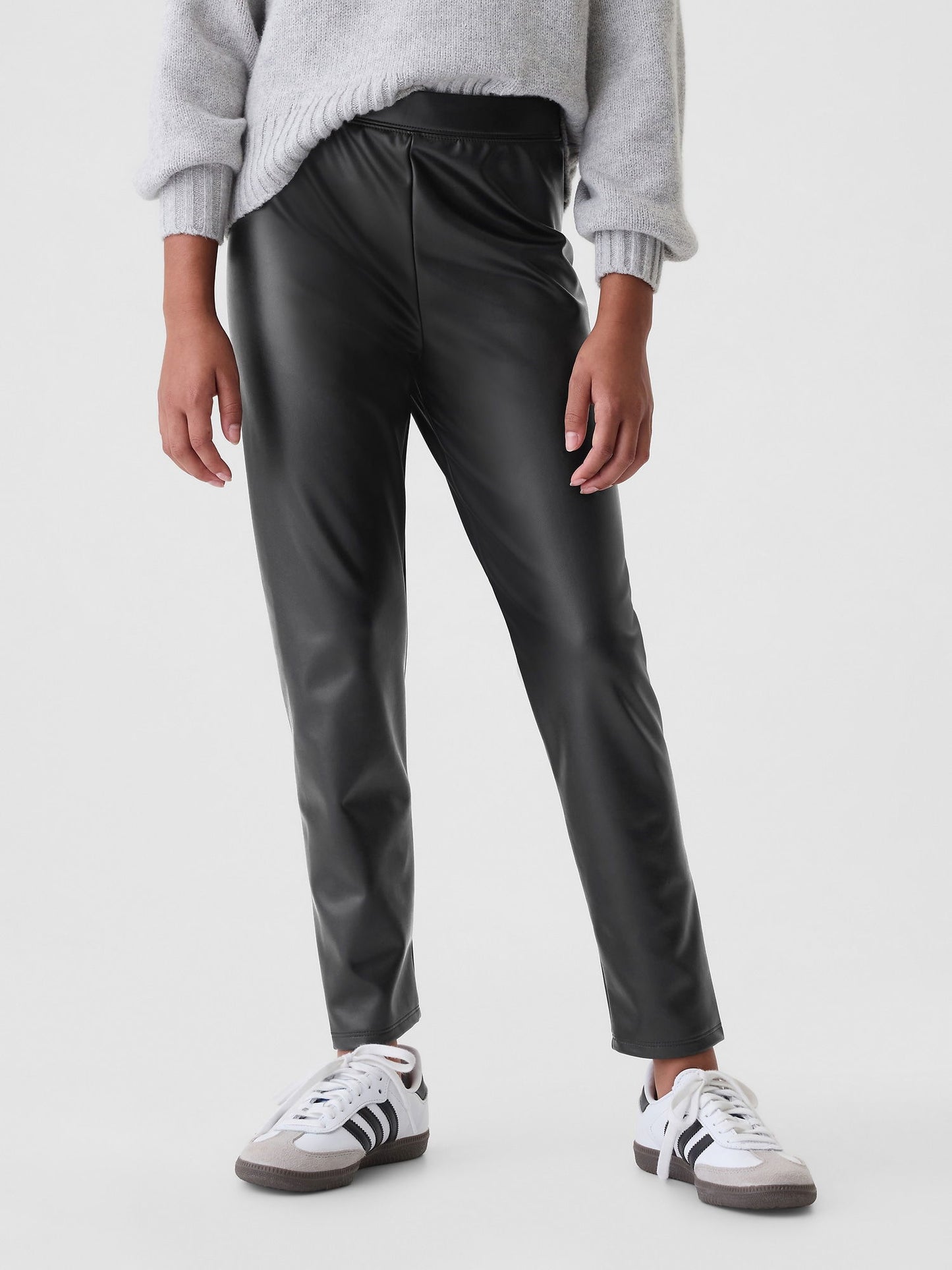 Siyah Suni Vegan Deri Legging Tayt