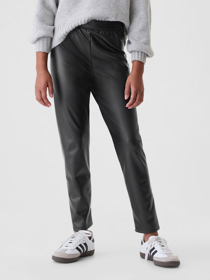 Siyah Suni Vegan Deri Legging Tayt