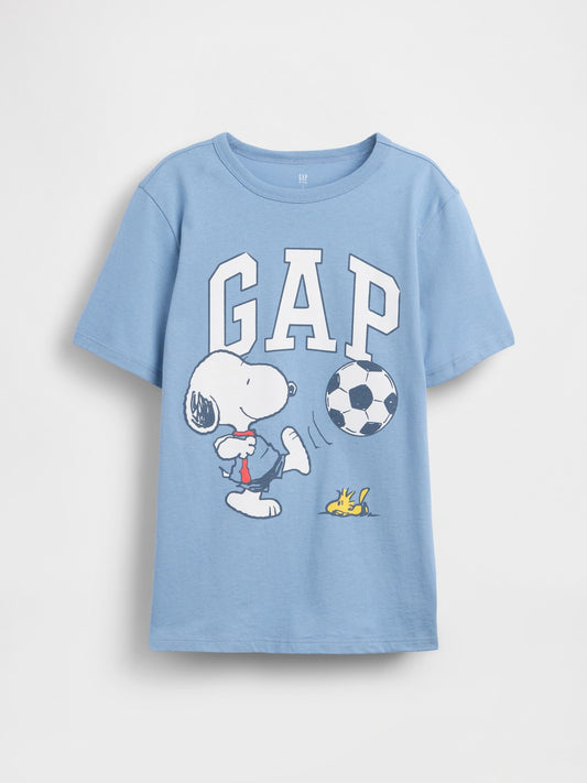 Açık Mavi Peanuts Logo T-shirt