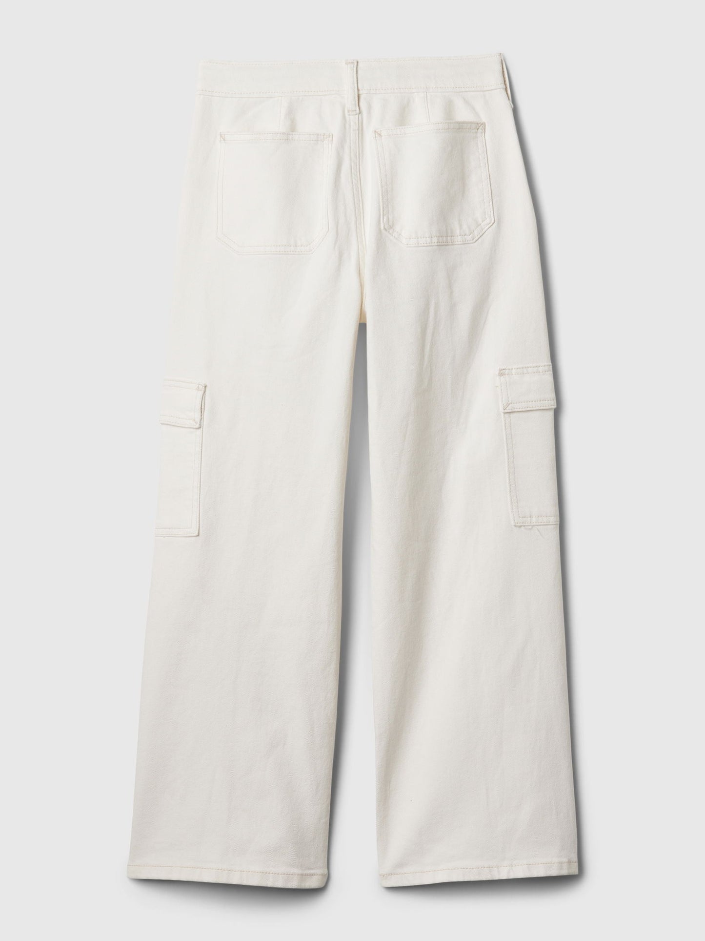 Beyaz Low Rise Stride Wide-leg Jean Pantolon