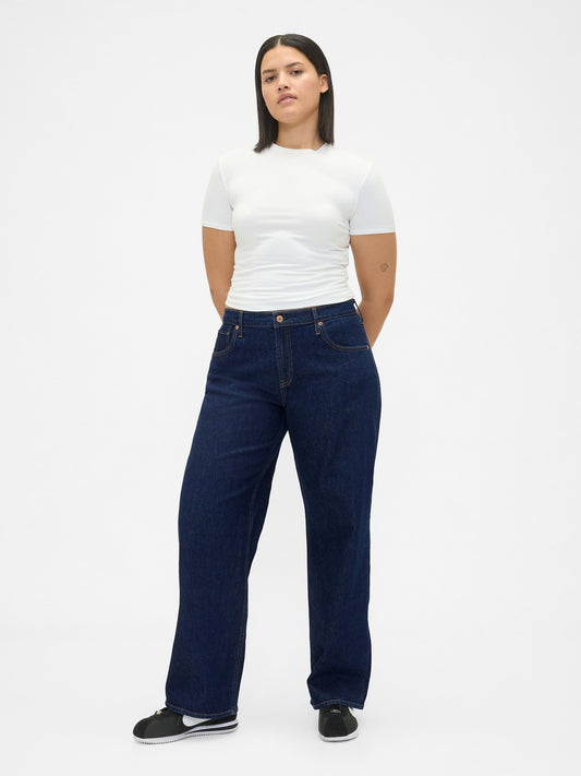 Koyu Mavi Low Rise '90s Jean Pantolon
