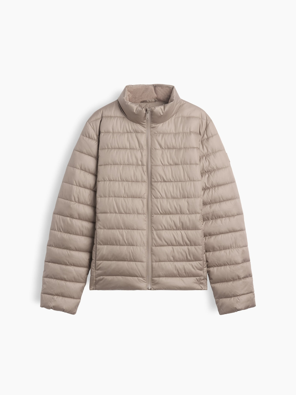 Bej Relaxed Puffer Şişme Mont