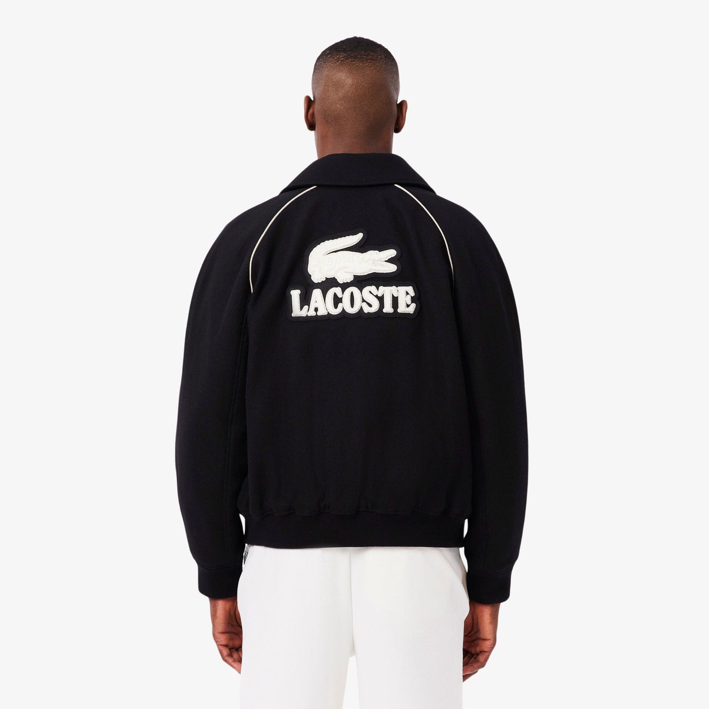 Lacoste Erkek Classic Fit Gömlek Yaka Baskılı Siyah Ceket