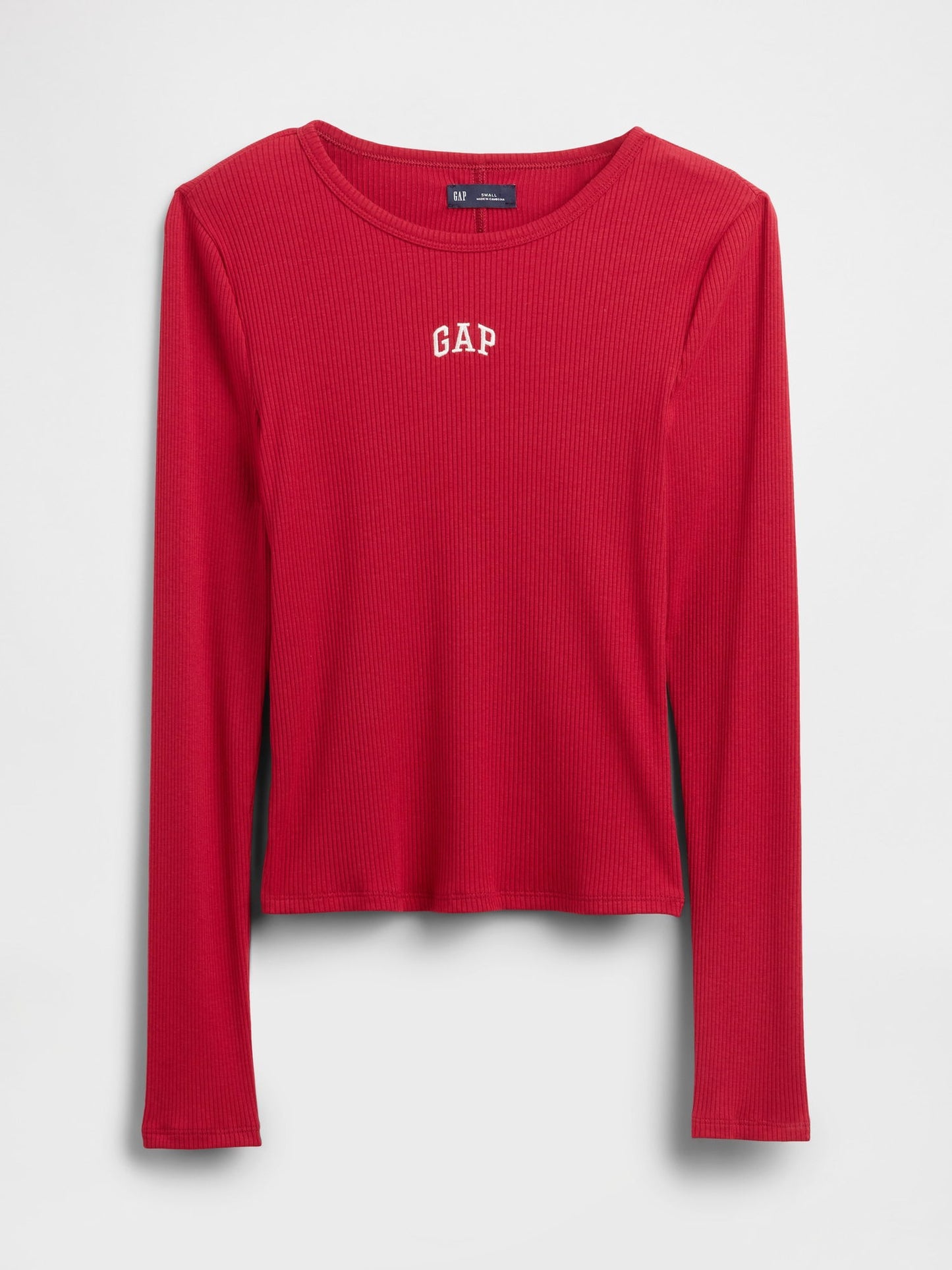 Kırmızı Modern Rib Logo Crop T-shirt