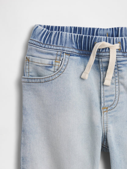 Açık Mavi Pull-on Slim Jean Pantolon