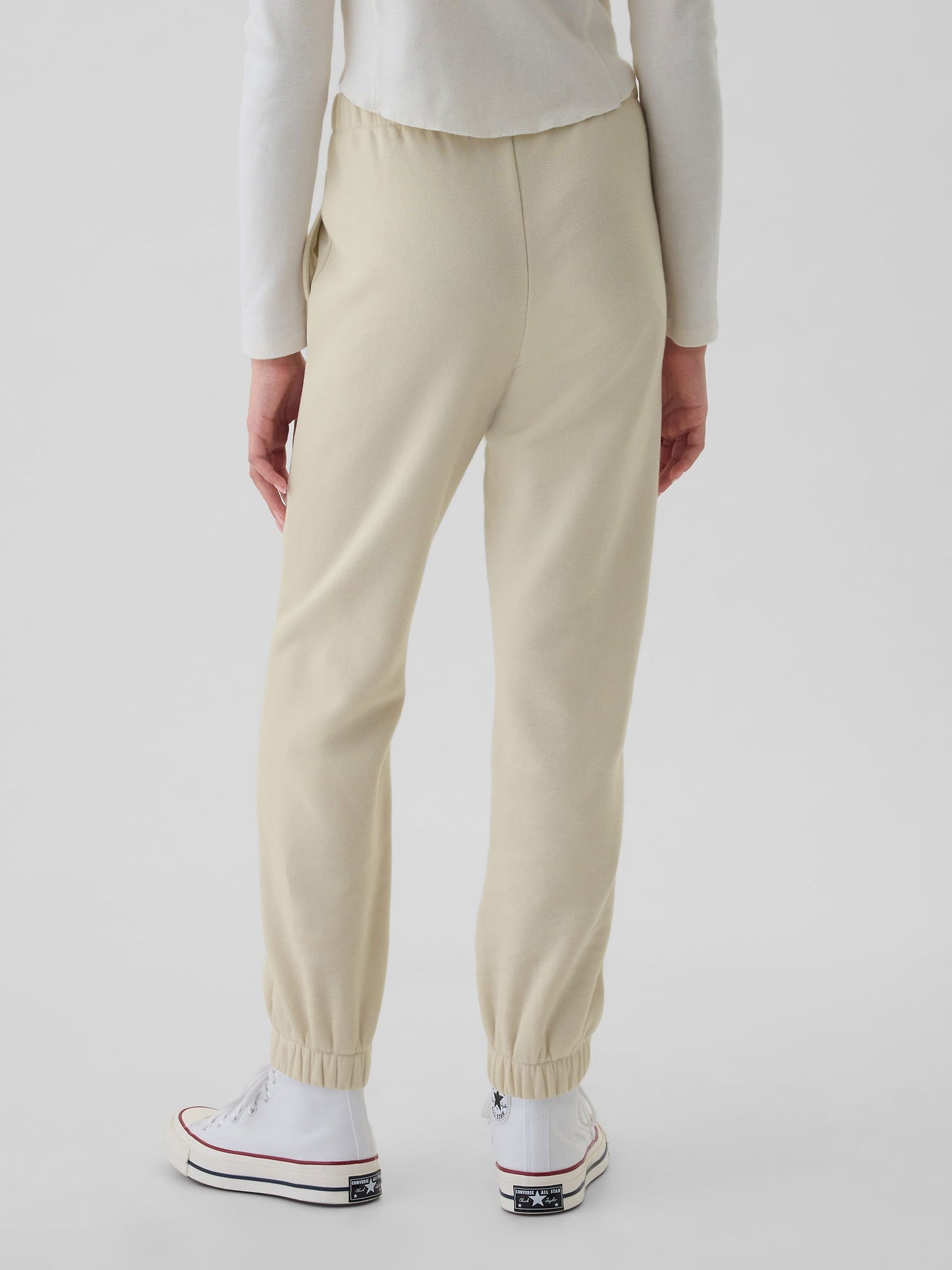 Kırık Beyaz Gap Logo Jogger Slouchy Fleece Eşofman Altı
