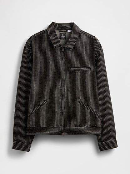Siyah Gap × Disney Tim Burton’s The Nightmare Before Christmas Çizgili Denim Ceket