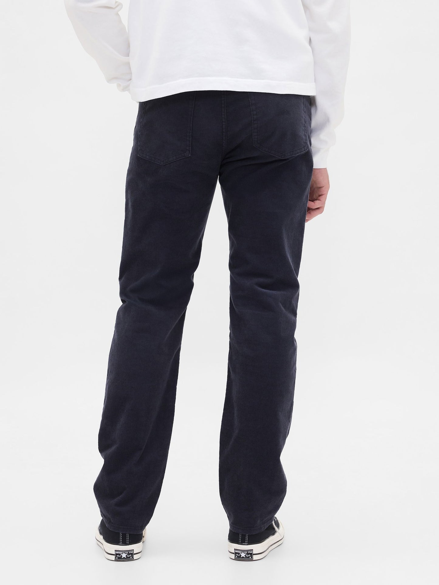 Koyu Mavi Corduroy Straight Pantolon