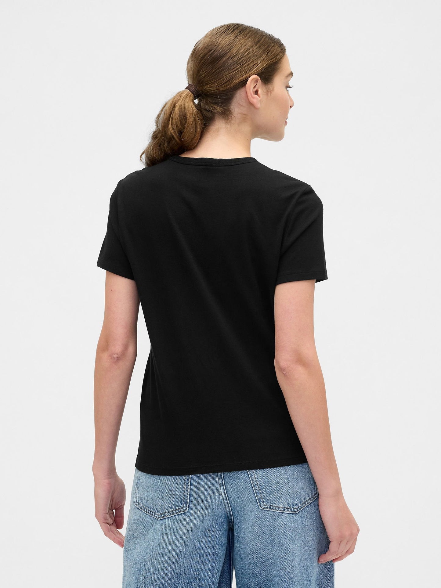 Siyah 2'li Bisiklet Yaka T-shirt