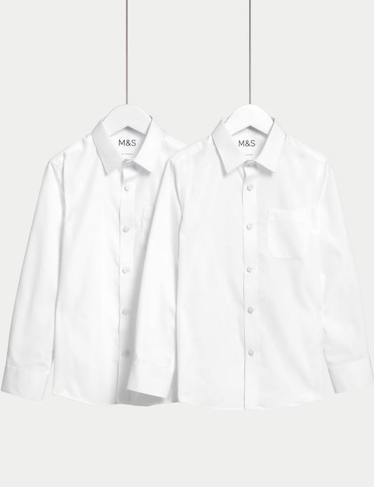2'li Slim Fit Uzun Kollu Okul Gömleği (2-18 Yaş)