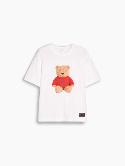 Beyaz Gap × Malbon Organik Pamuk Brannan Bear T-shirt
