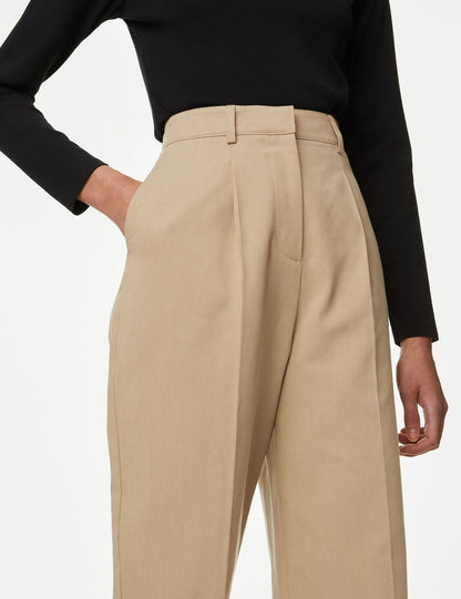 Regular Fit Yüksek Bel Chino Pantolon