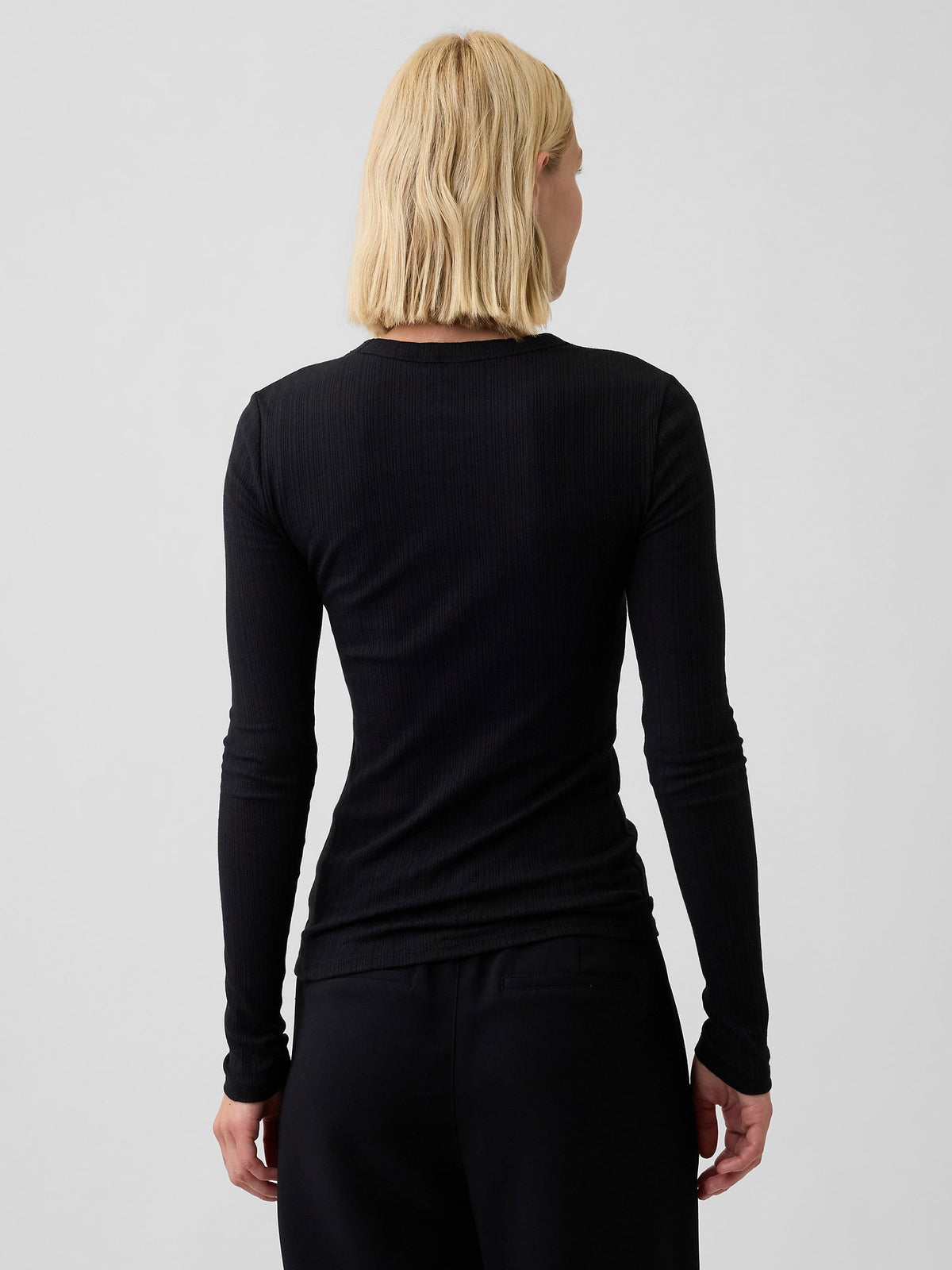 Siyah Essential Fitiili Pointelle T-shirt